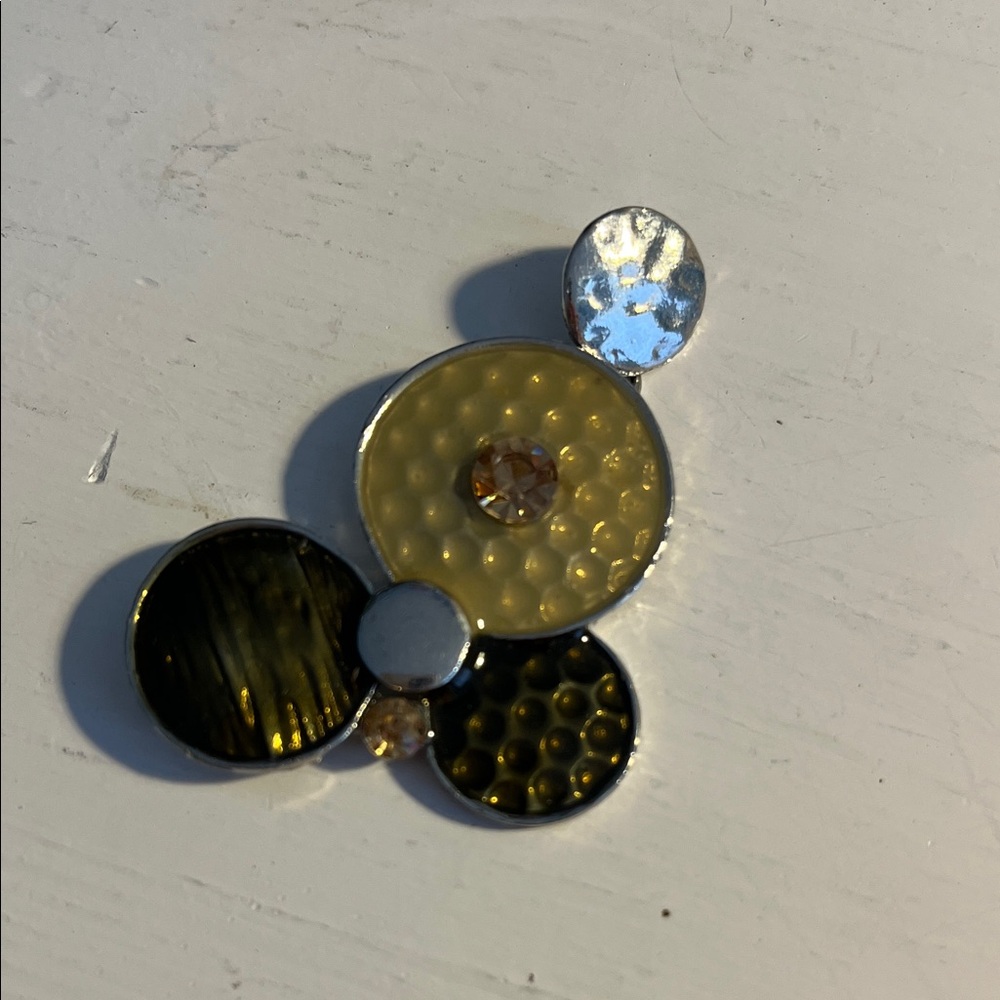 Abstract Yellow and Green Circle Statement Pendant